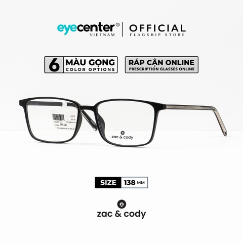 [C01][8188-7008] Gọng kính cận nam nữ chính hãng ZAC & CODY lõi thép chống gãy nhiều màu casual.01 by Eye Center Vietnam