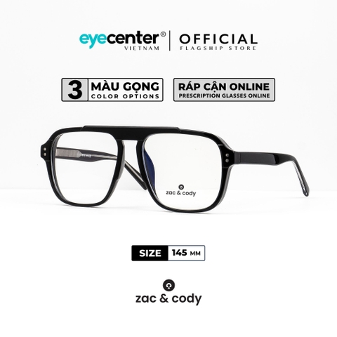 [A36] Gọng kính cận nam mắt vuông lớn chính hãng SOL by ZAC & CODY lõi thép chống gãy ZC BL3031 A36 by Eye Center Vietnam