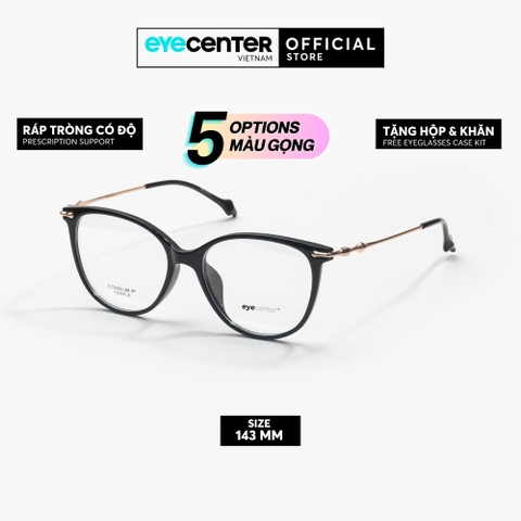 [VA423] Gọng kính cận mắt mèo nữ chất liệu nhựa phối kim loại chống gỉ by Eye Center Vietnam