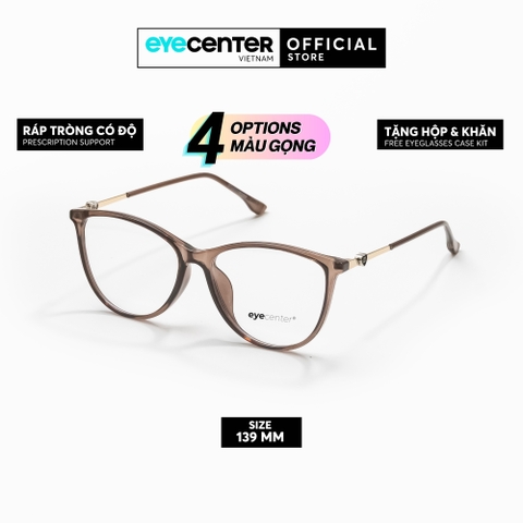 [B230] Gọng kính cận nữ mắt mèo chất  liệu nhựa phối kim loại chống gỉ by Eye Center Vietnam