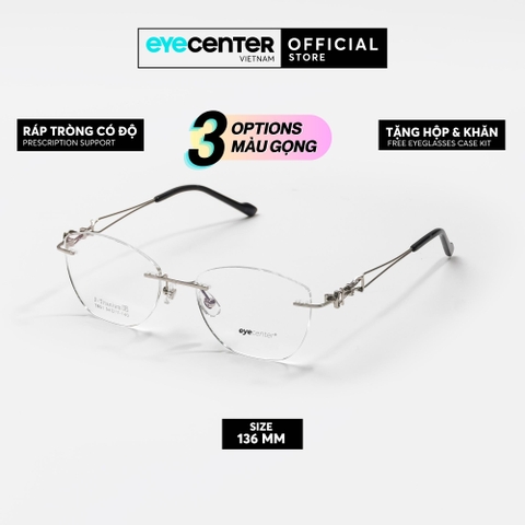 [ZA533] Gọng kính nữ không viền chất liệu Titanium chống gỉ by Eye Center Vietnam