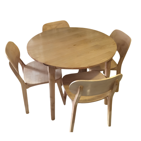 Bộ Bàn Ghế Cafe Sân Vườn Gỗ Cao Su Tròn BBC-52