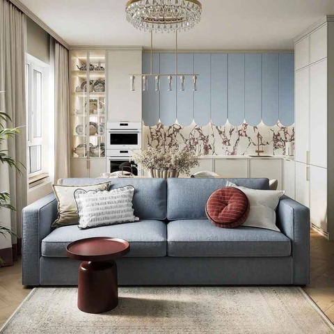 Ghế sofa băng xanh navy SFB-16