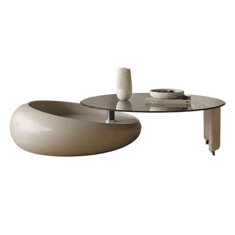Bàn trà đôi tròn xoay 360 độ BTN-06