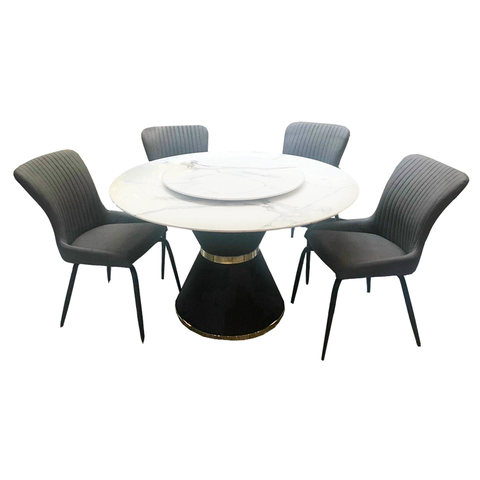 Bộ bàn ăn hình tròn 4 ghế sang trọng BBA-77
