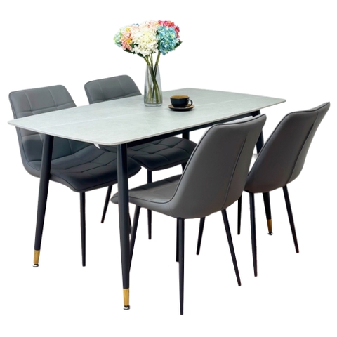 Bộ bàn ăn mặt đá 4 ghế camila BBA-31