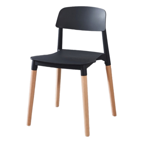Ghế ăn mặt nhựa đúc chân gỗ S3022