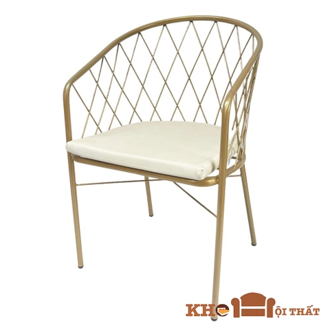 Ghế cafe, ghế decor tựa lưng sắt sơn tĩnh điện GCF-19