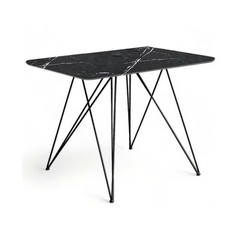 Bàn ăn chữ nhật 100x70cm chân sắt mặt đá BA-27