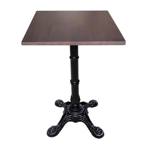 Bàn cafe chân gang đúc mặt gỗ cao su BCF-26