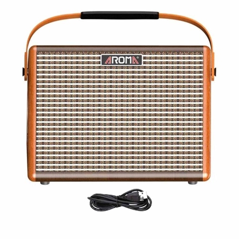 Ampli Đàn Acoustic Guitar Aroma AG15A kết nối Bluetooth – Pin sạc Lithium (Công suất 15W)