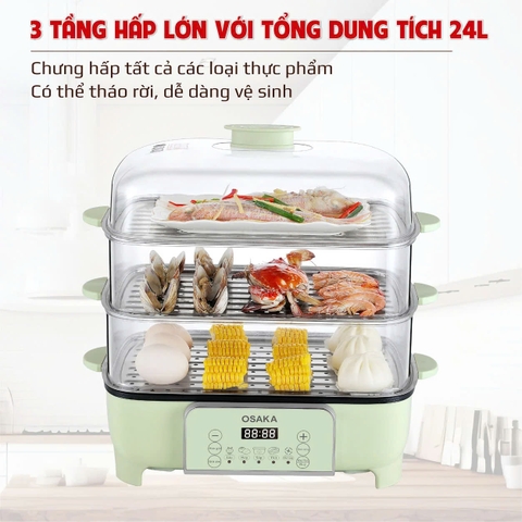 Nồi lẩu hấp đa năng OSAKA lẩu 4.5L + hấp 24L MP-888