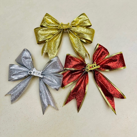 Nơ nhũ kim tuyến trang trí set 3 cái