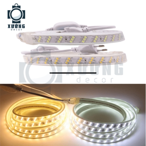 Cuộn 100M led 2835 3 hàng sáng vàng