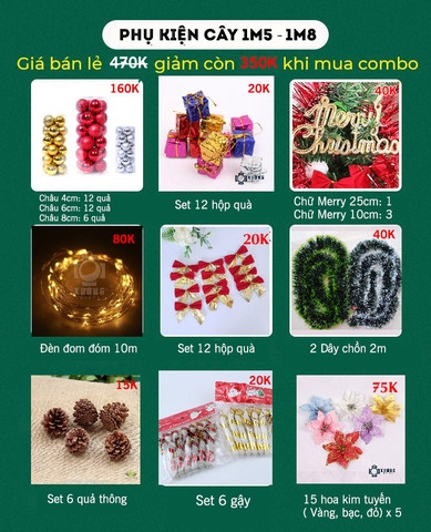 Combo phụ kiện cây 1m5-1m8