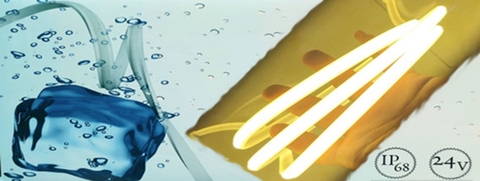 Led IP68 COB ép đùn Silicon đặc NGÂM TRONG NƯỚC 24VDC