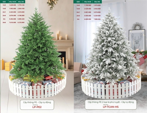 Cây Thông PE 2 loại lá phủ tuyết