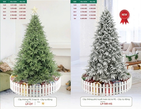 Cây thông phủ tuyết toàn bộ lá PE