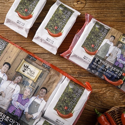 RONG BIỂN VỊ ỚT SIÊU CAY 5g x 8 gói - 문경미소 불땡초맛김