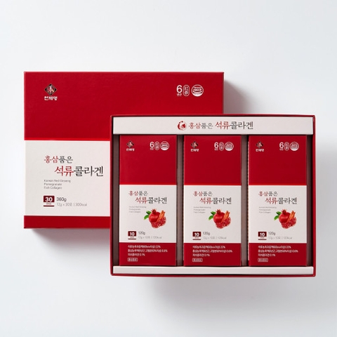 NƯỚC ÉP LỰU HỒNG SÂM COLLAGEN KOREAN RED GINSENG POMEGRANATE FISH COLLAGEN (12g x 30 gói)/hộp