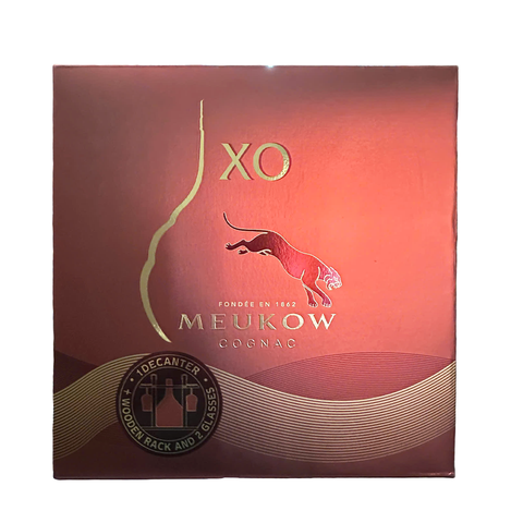 Meukow Cognac XO Gift Set Rack, 2 Glasses 70cl