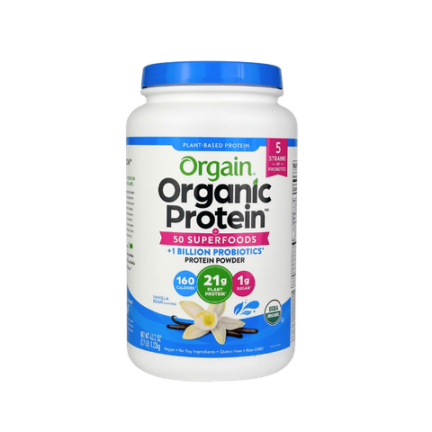 Orgain Organic Protein and Superfoods Plant Based Powder, Vanilla, 2.7 lbs
