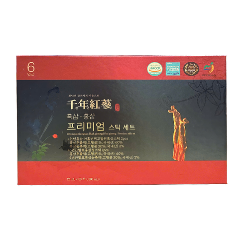 Korean Back & Red Ginseng Premium Stick Set 30 x 12ml