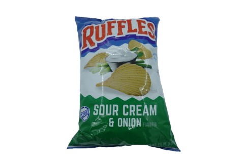Bánh Snack Ruffles Potato Chips, Sour Cream & Onion 6.5Oz