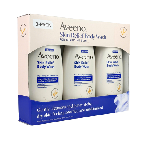 Aveeno Skin Relief Body Wash, 18 fl oz, 3-pack