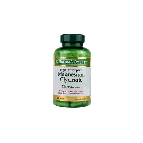 Nature's Bounty Magnesium Glycinate 240 mg, 180 Capsules
