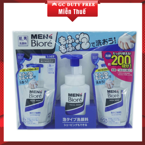 Sữa rửa mặt Men's Biore Face Wash 150ml + 2x130ml