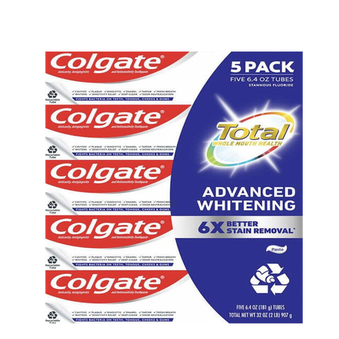 Kem đánh răng Colgate Total SF Advanced Whitening Toothpaste 5/6.4oz ( lố 5 tuýp )