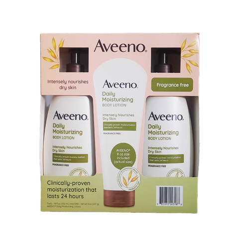 Aveeno Daily Moisturizing Body Lotion Set 2Pk/18 Oz + 8 Oz.