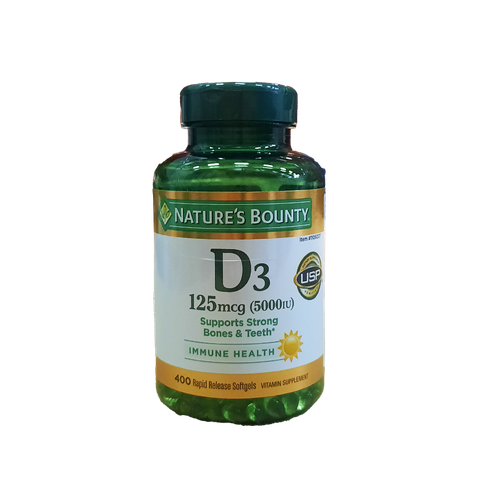 Nature'S Bounty Vitamin D3 125 Mcg, 400 Softgels