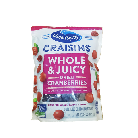 Ocean Spray Craisins Whole Dried Cranberries 64Oz