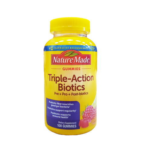 Nature Made Triple Action Biotic Gummy, 100 Gummies