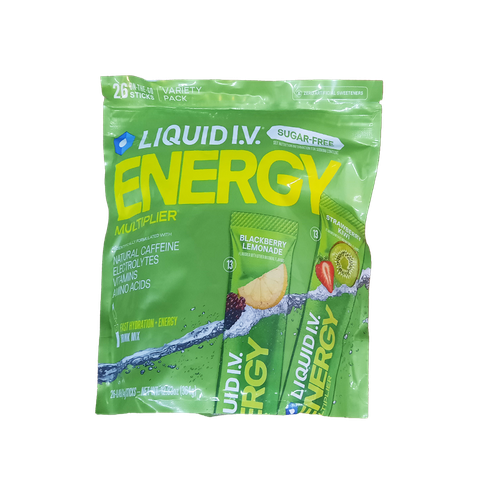 Liquid I.V. Energy Multiplier, 26pk Sugar Free, Variety Pack