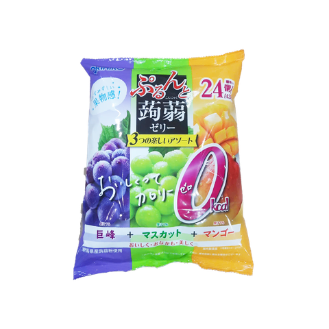 Orihiro Purunto Konjac Jelly Pouch, Zero Calories, Kyoho Grape + Muscat + Mango 432g