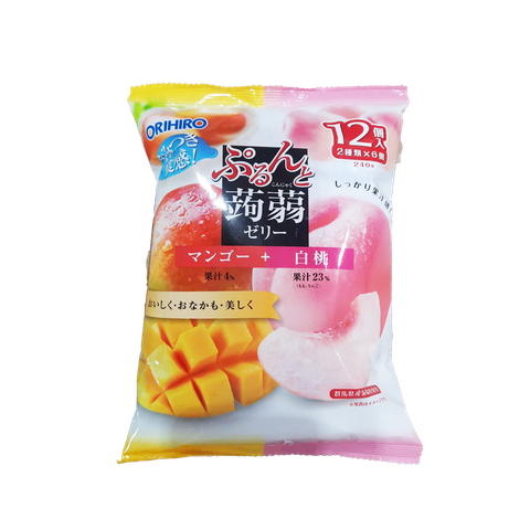 Orihiro Purunto Konjac Jelly Pouch Mango + White Peach 240g