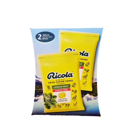 Ricola Sugar-Free Lemon Mint Herb Throat Drops 2pk.,105 ct/pk