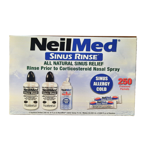 NeilMed Sinus Rinse Kit, 1 NasaMist Saline Spray, 250 Packets