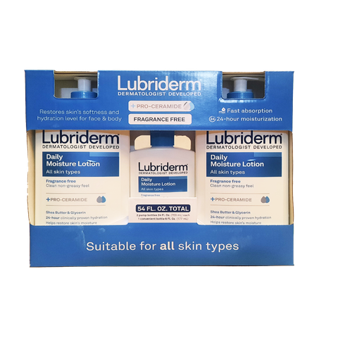 Lubriderm Daily Moisture Lotion 2/24 Oz + 6 Oz