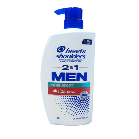 Head & Shoulders Mens 2in1 Shampoo and Conditioner, Old Spice Pure Sport, 28.2 oz