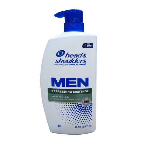 Head & Shoulders Mens Dandruff Shampoo Refreshing Menthol, 28.2 oz