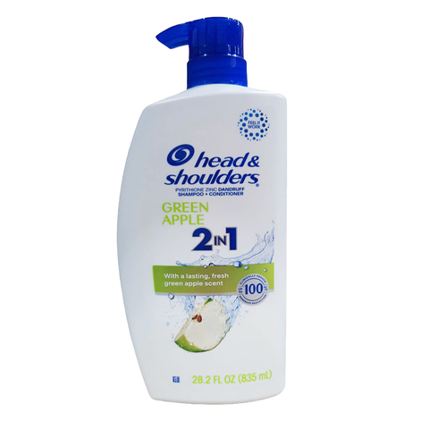 Head & Shoulders 2 in 1 Dandruff Shampoo and Conditioner Green Apple, 28.2 oz