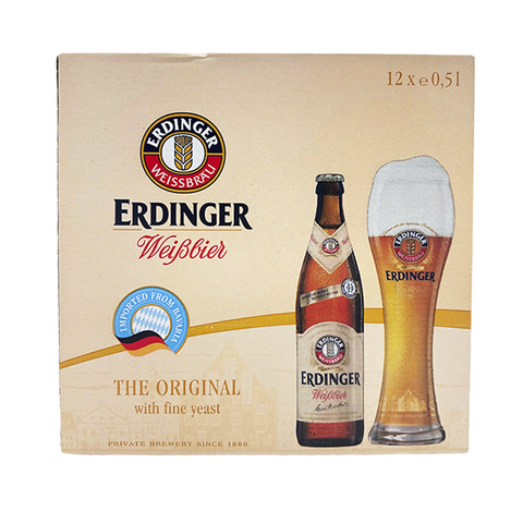 Erdinger Weissbier Beer Bottle 12x500ml