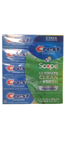 Kem đánh răng Crest Complete + Scope Advanced Active Foam Toothpaste, 8.2oz, 5-pack ( lố 5 tuýp)