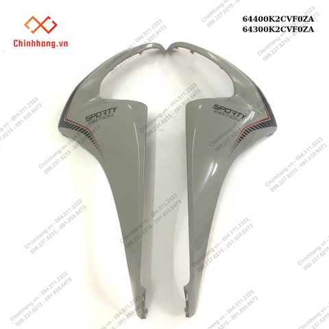 Bộ ốp sườn trước trái phải *NHC60P*-BỘ NHỰA Vision 2023 phiên bản thể thao,Màu Xám Xi Măng Đen