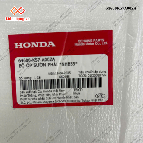 Bộ ốp sườn phải *NHB55*-BỘ NHỰA WAVE BLADE SỐ TRẮNG ĐEN THƯỜNG