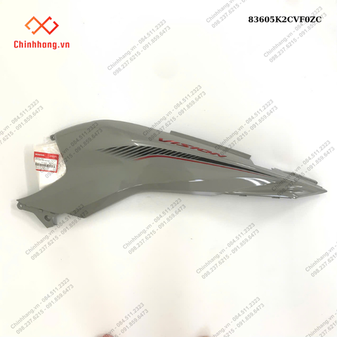 Bộ ốp sườn trái *NHC60P*-BỘ NHỰA Vision 2023 phiên bản thể thao,Màu Xám Xi Măng Đen